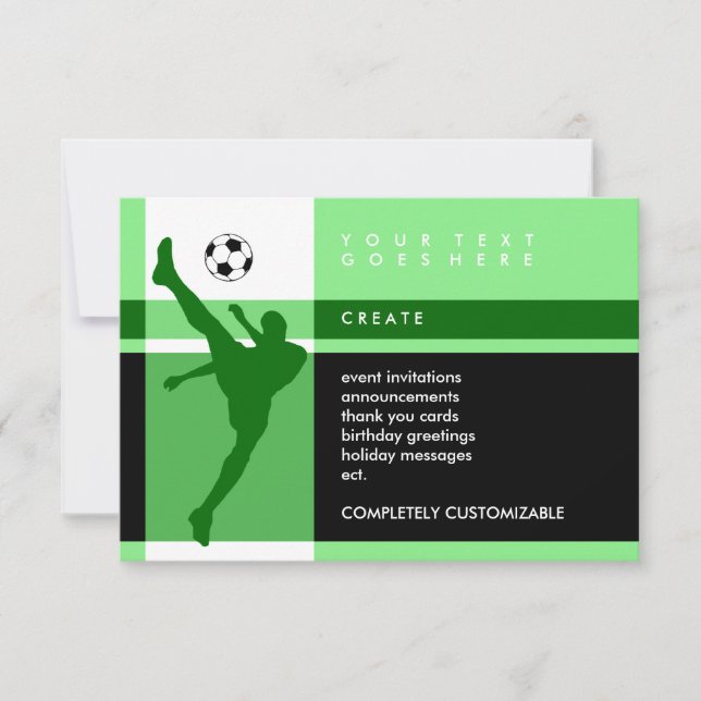 Fußballstreifen Einladung (Vorderseite)