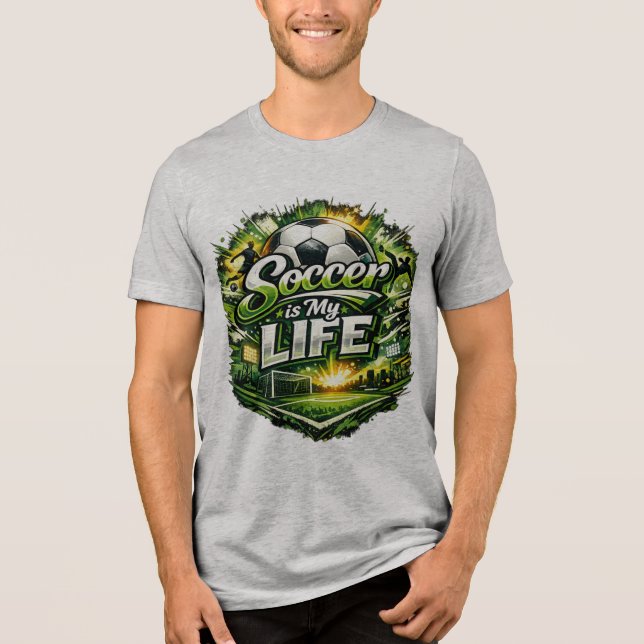 Fußballtag Tri-Blend Shirt (Vorderseite)