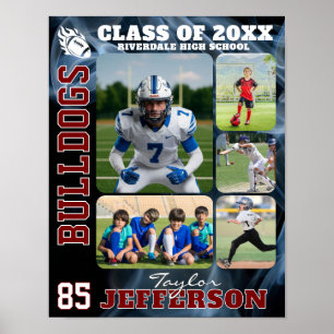 Fußballteam-High-School-Sportbild-Collage Poster