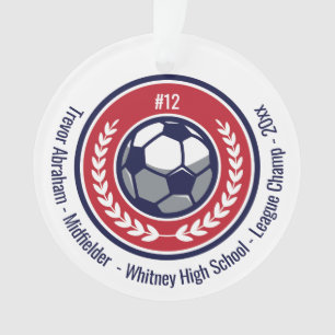 Fußballteam Red White Blue Modern Ornament