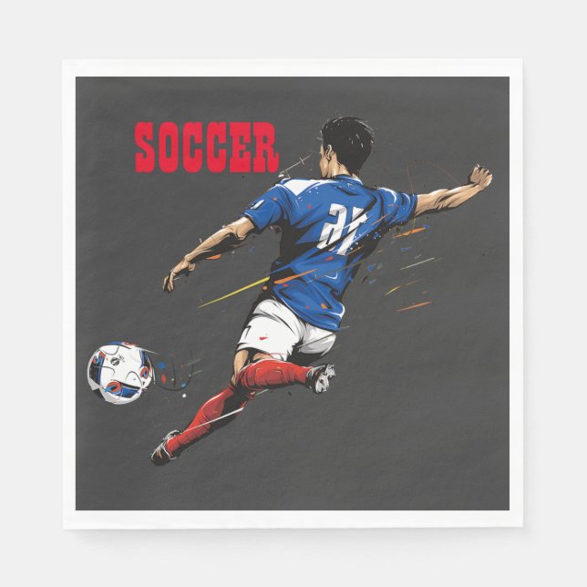 Fußballteam-Spielerpapier Napkin Serviette (Vorderseite)