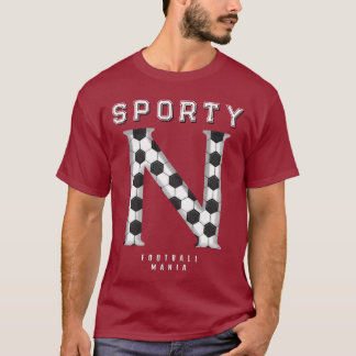 Fußballtextur anfängliche sportliche Typografie  T-Shirt