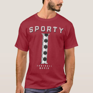 Fußballtextur anfängliche sportliche Typografie T-Shirt