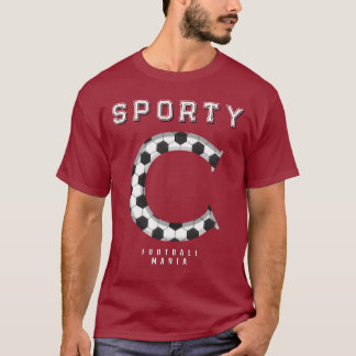 Fußballtextur Anfangs sportliche Typografie T-Shirt