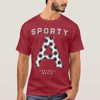 Fußballtextur Anfangs Sportliche Typografie T-Shirt
