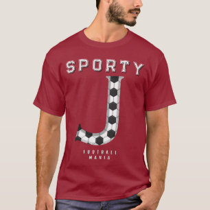 Fußballtextur Anfangs sportliche Typografie T-Shirt