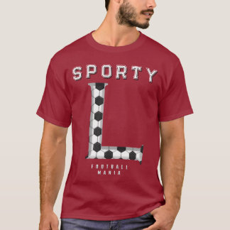 Fußballtextur Anfangs sportliche Typografie T-Shirt