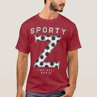Fußballtextur Anfangsbuchstabe Sportliche Typograf T-Shirt