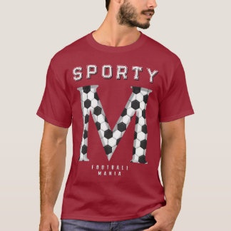 Fußballtextur Anfangsbuchstabe Sportliche Typograf T-Shirt