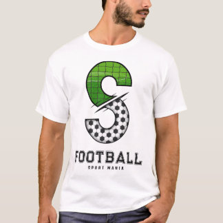 Fußballtextur Initial Sportliche Typografie T-Shirt