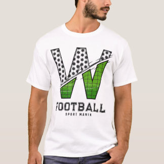 Fußballtextur Initial Sportliche Typografie T-Shirt