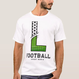 Fußballtextur Initial Sportliche Typografie T-Shirt