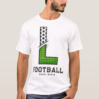 Fußballtextur Initial Sportliche Typografie T-Shirt