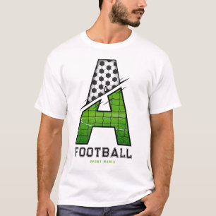 Fußballtextur Initial Sportliche Typografie T-Shirt