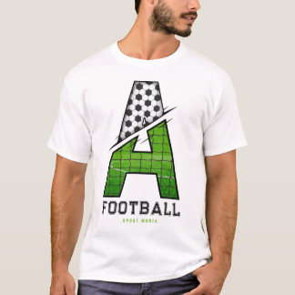 Fußballtextur Initial Sportliche Typografie T-Shirt