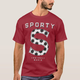 Fußballtextur Initial Sportliche Typografie T-Shirt