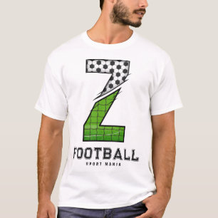 Fußballtextur Initial Sportliche Typografie T-Shirt