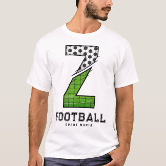 Fußballtextur Initial Sportliche Typografie T-Shirt