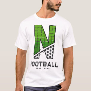 Fußballtextur Initial Sportliche Typografie T-Shirt