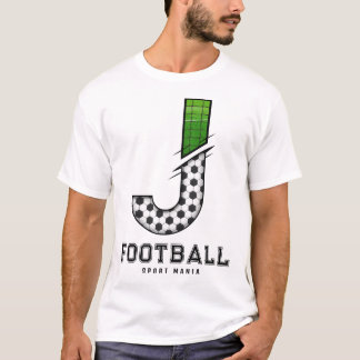 Fußballtextur Initial Sportliche Typografie T-Shirt