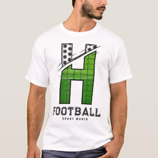 Fußballtextur Initial Sportliche Typografie T-Shirt