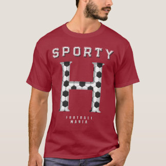Fußballtextur Initial Sportliche Typografie  T-Shirt