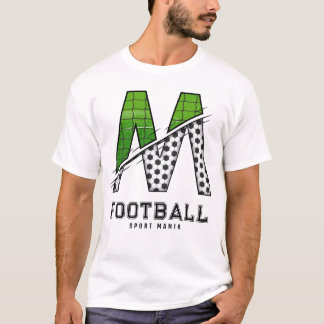 Fußballtextur Initial Sportliche Typografie T-Shirt