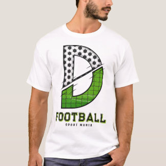 Fußballtextur Initial Sportliche Typografie T-Shirt
