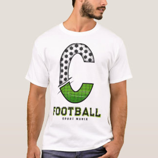 Fußballtextur Initiale sportliche Typografie T-Shirt