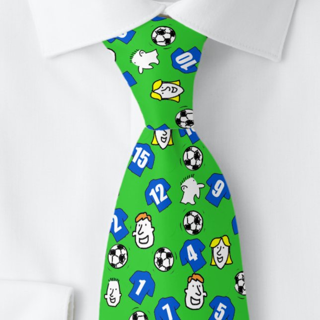Fußballthema mit blauen Shirts Krawatte (Close up)
