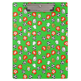 Fußballthema mit roten Shirts Klemmbrett