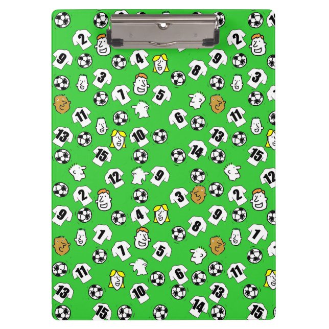 Fußballthema mit weißen Shirts Klemmbrett (Vorderseite)