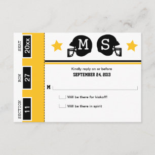 Fußballticket Hochzeit RSVP Karte