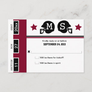 Fußballticket Hochzeit RSVP Karte