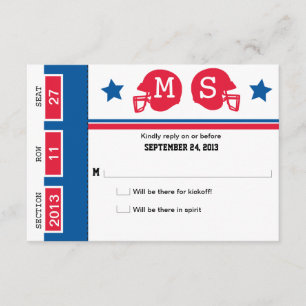 Fußballticket Hochzeit RSVP Karte