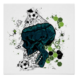 Fußballtor mit Totenkopf Poster