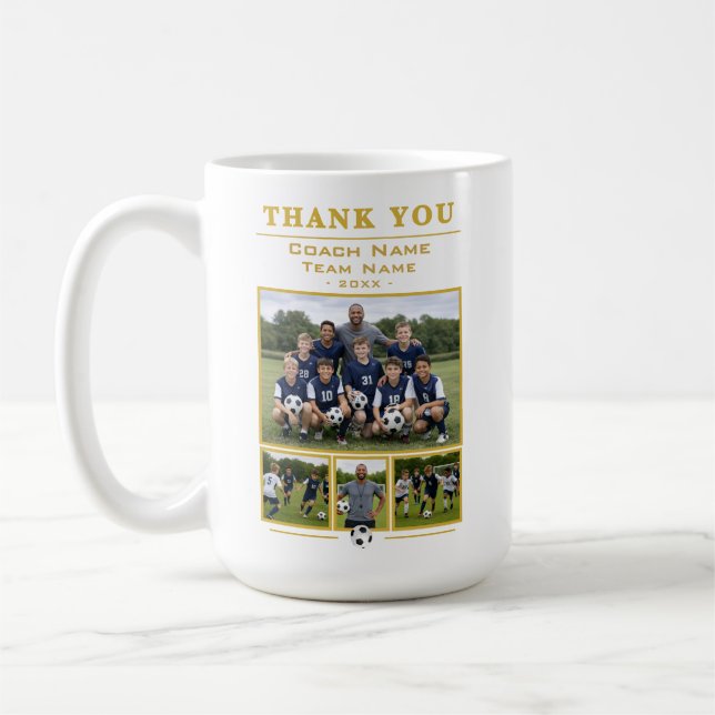 Fußballtrainer Collage Team 4 Foto Danke Kaffeetasse (Links)