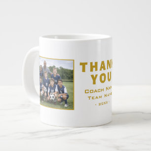 Fußballtrainer Danke Teamfoto Jumbo-Tasse