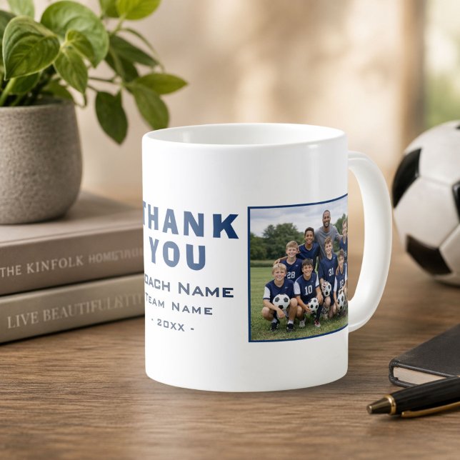 Fußballtrainer Danke Teamfoto Kaffeetasse (Von Creator hochgeladen)