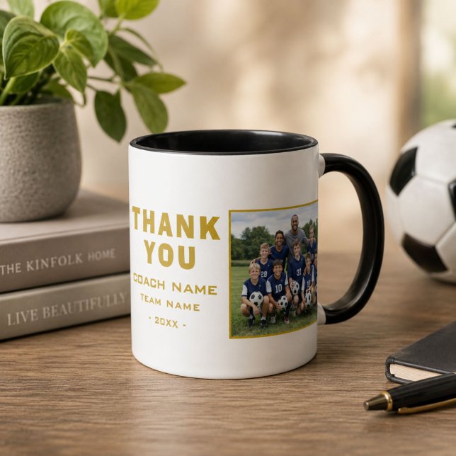 Fußballtrainer Danke Teamfoto Tasse (Von Creator hochgeladen)