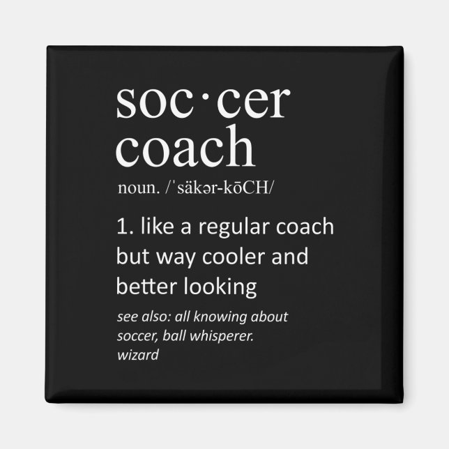 Fußballtrainer Definition Sport Lustiger Trainer  Magnet (Vorne)