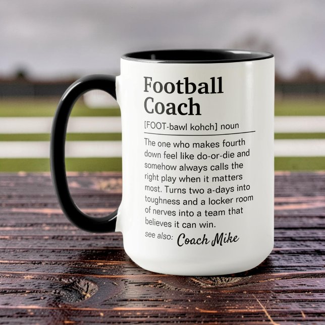Fußballtrainer-Definitions-Personalisierte Wertsch Tasse (Von Creator hochgeladen)