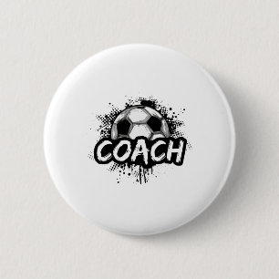 Fußballtrainer für Männer Frauen Fußball T-Shirt Button