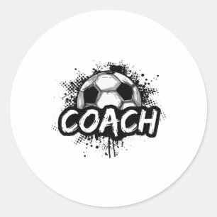Fußballtrainer für Männer Frauen Fußball T-Shirt  Runder Aufkleber