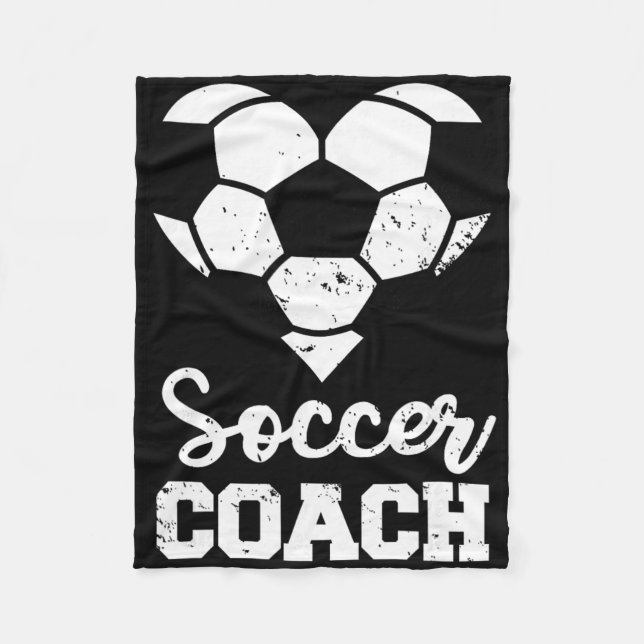 Fußballtrainer Herz Lustiger Fußballspieler  Fleecedecke (Vorderseite)