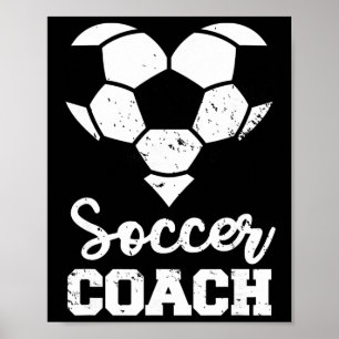 Fußballtrainer Herz Lustiger Fußballspieler Poster