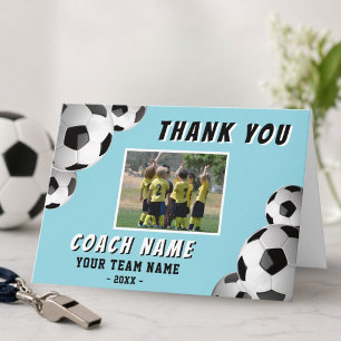 Fußballtrainer Name Foto  Dankeskarte