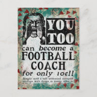 Fußballtrainer Postkarte - Lustige Vintage Retro