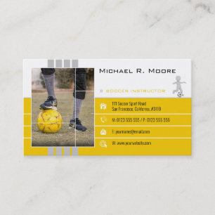 Fußballtrainer   Sportgeschenke Gelb Visitenkarte