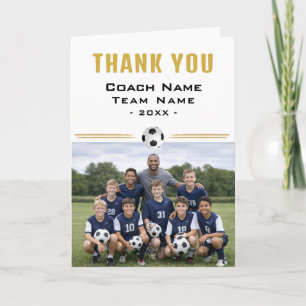 Fußballtrainer-Teamfoto Danke